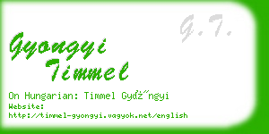 gyongyi timmel business card